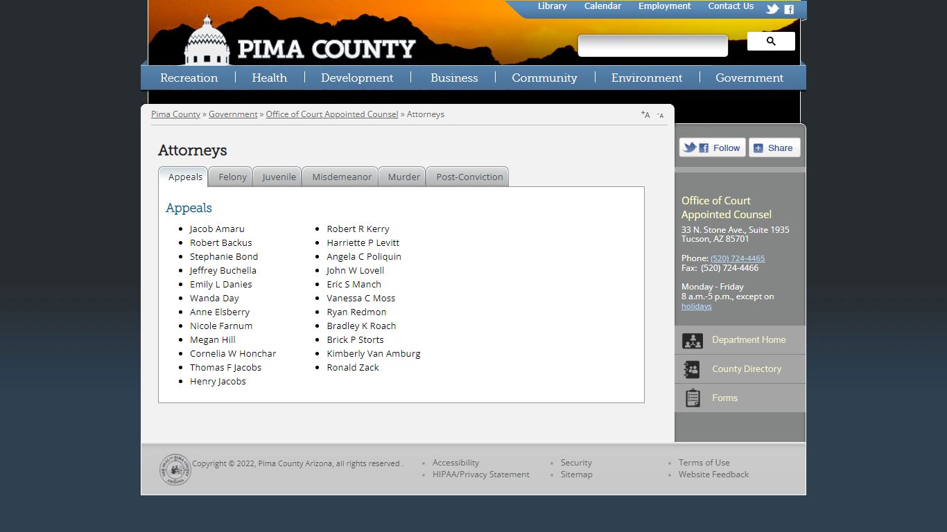 Attorneys - Pima County