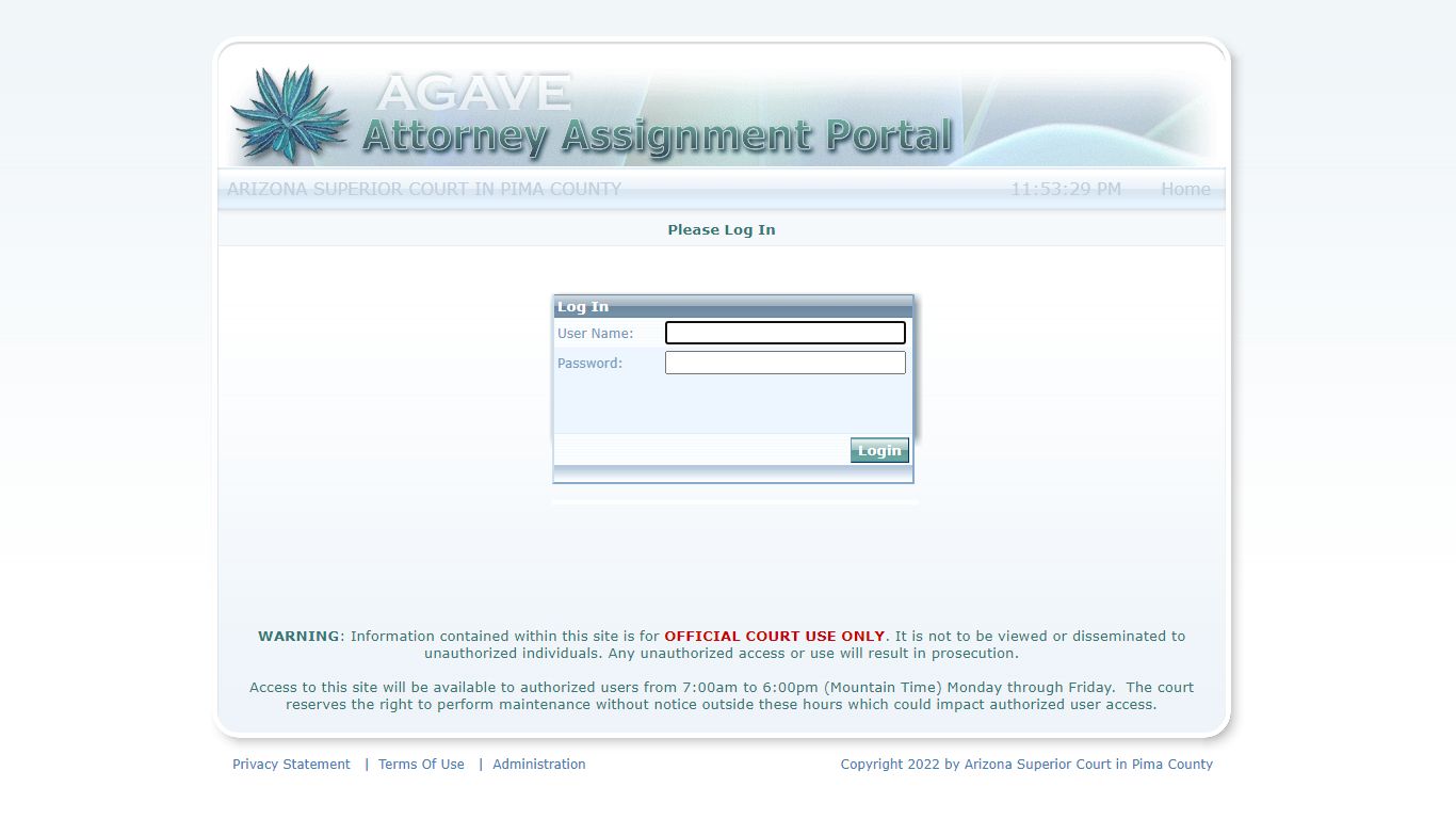 Agave Attorney Assignment Portal - Pima County, Arizona