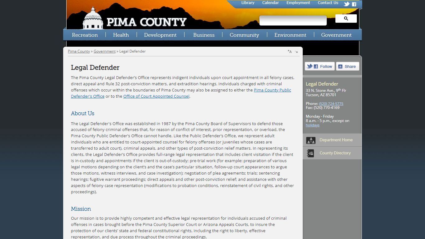 Legal Defender - Pima County